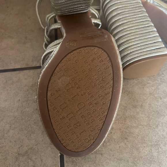 Dannijo Gianni Bini Gold Luchi Metallic Braided Platform Sandals 10M - Picture 9 of 11